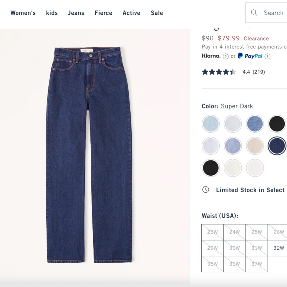 NWT Abercrombie & Fitch High Rise 90s Relaxed Jean